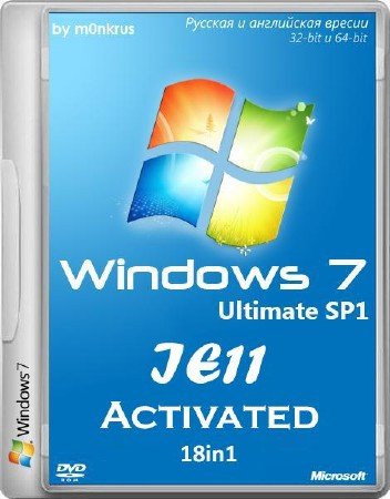 Microsoft Windows 7 SP1 IE11 -18in1- Activated by m0nkrus (x86/x64/RUS/ENG/2013)